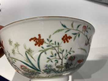 A Chinese famille rose 'peach blossom' bowl, Guangxu mark and of the period